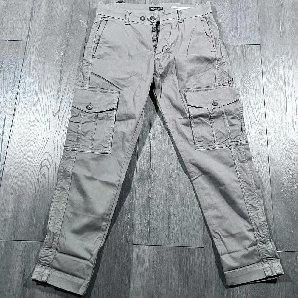 NEW Antony Morato Mens Cargo Pants 30x26 European Style Button Fly Army Green UK
